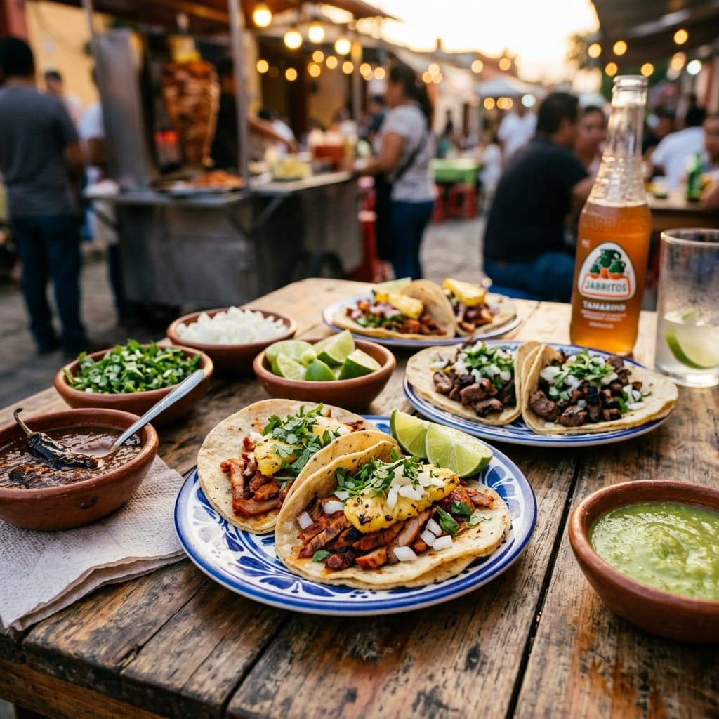 Authentic Mexican street food background
